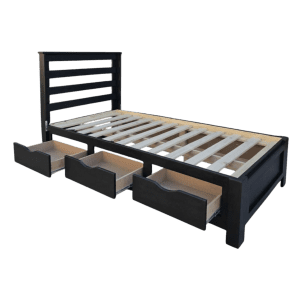 black 3 drawer bed frame with headboard for sale at Dream Beds Cape town
