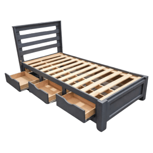 grey 3 drawer bed frame with headboard for sale at Dream Beds Cape town