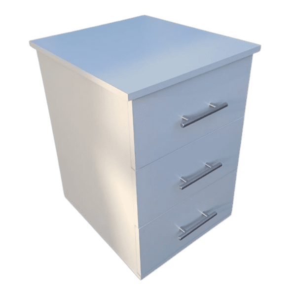 White 3 Drawer Pedestal Dream Beds