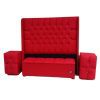 padded bed set red
