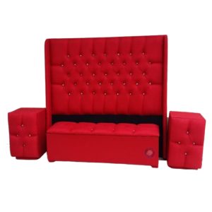 padded bed set red