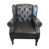 wingback diamond button arm chair