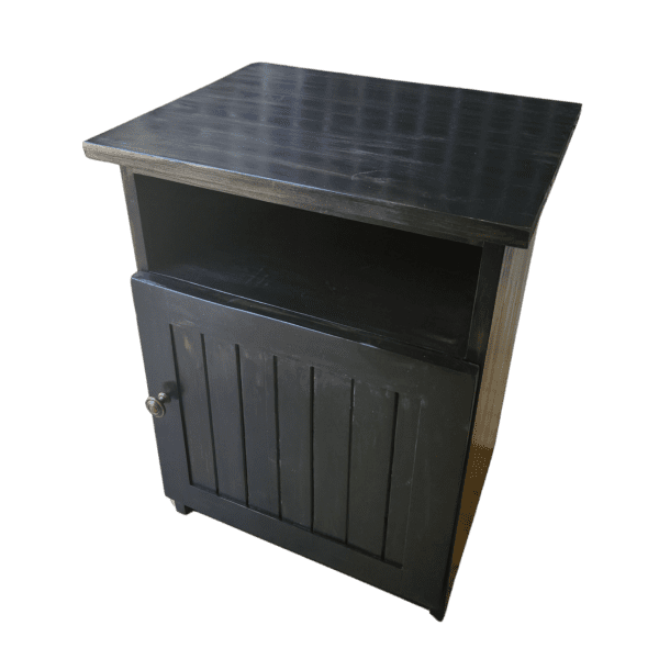 wooden bed side table door and open shelf Black Dream Beds