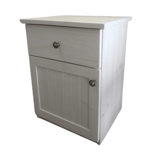 Wooden Bed side table with draw and door