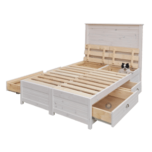 drawer bed white open