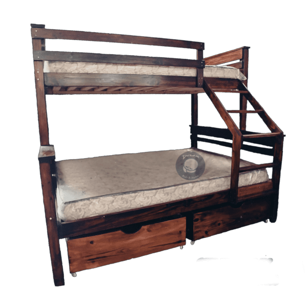 wooden bunk single over double