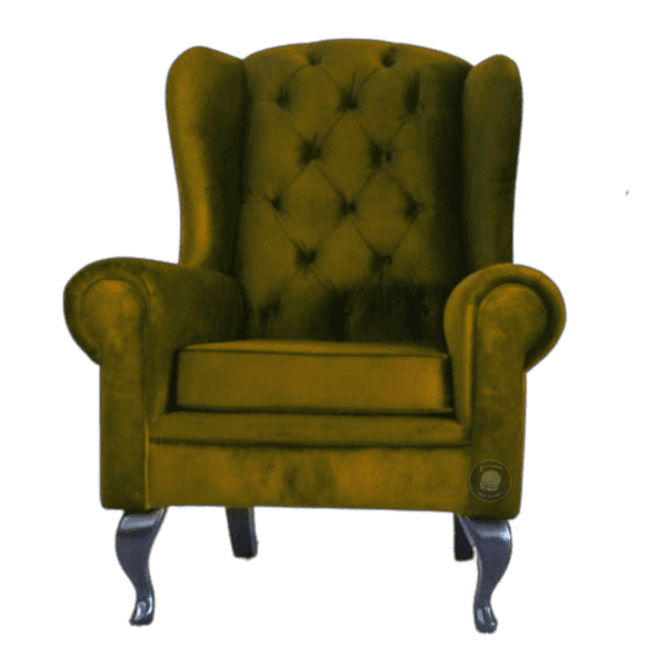 mustard wingback chair