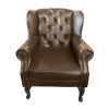 Leather wingback diamond armchair