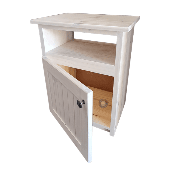 white wooden pedestal