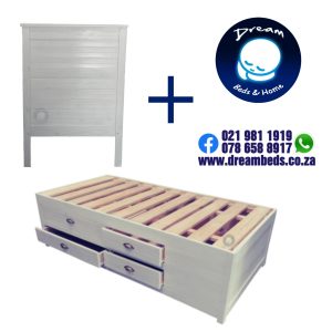 twin drawer wooden bed for sale cape town