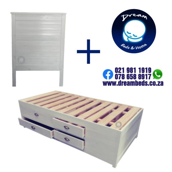 twin drawer wooden bed for sale cape town