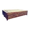wooden storage bed base with drawers