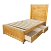 solid wood storage bed with headboard light oak