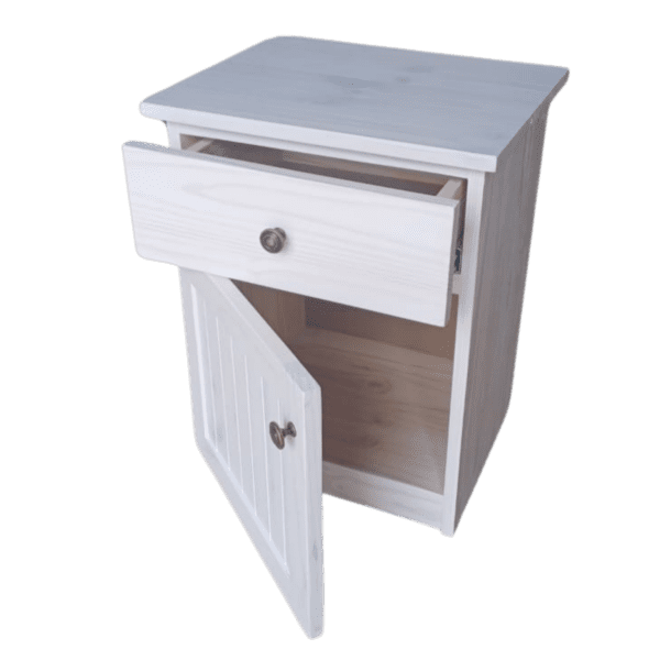 Door and Draw Pedestal Dream Beds White Wash